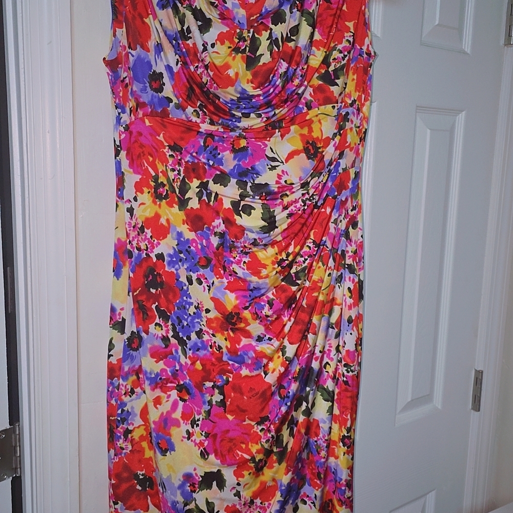 Lauren Ralph Lauren Multicolor Floral Cowl Neck Maxi Dress
